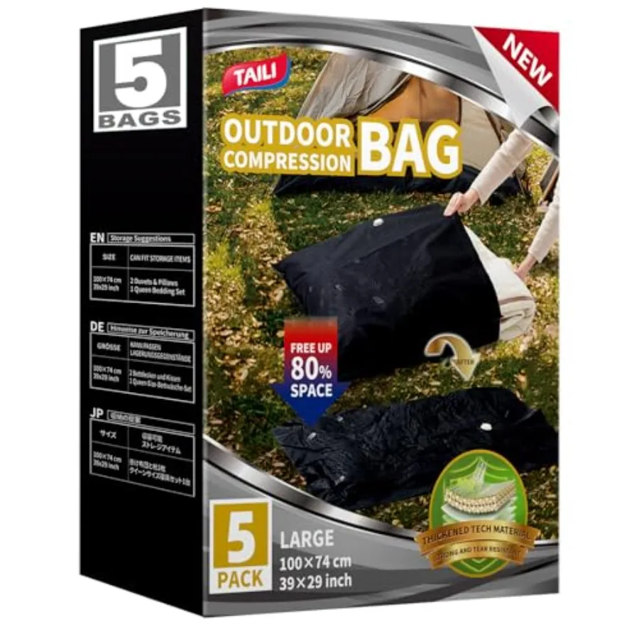 

Outdoor Vacuum Storage Bags, Travel Compression Bags 39x29 inch,Tear-Proof Vacuum Seal for Camping, Cushion, Clothing, Waterpro
