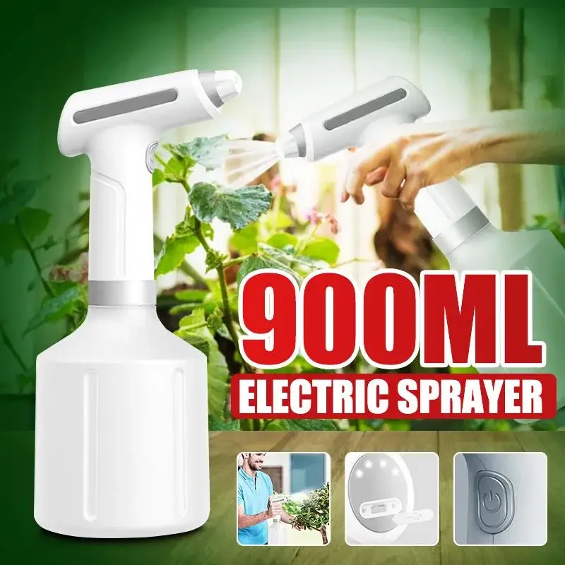 

USB Rechargeable Electric Spray Bottle Watering Tool 900ML for Flower Plant Water Cans Garden Electric Shower Watering