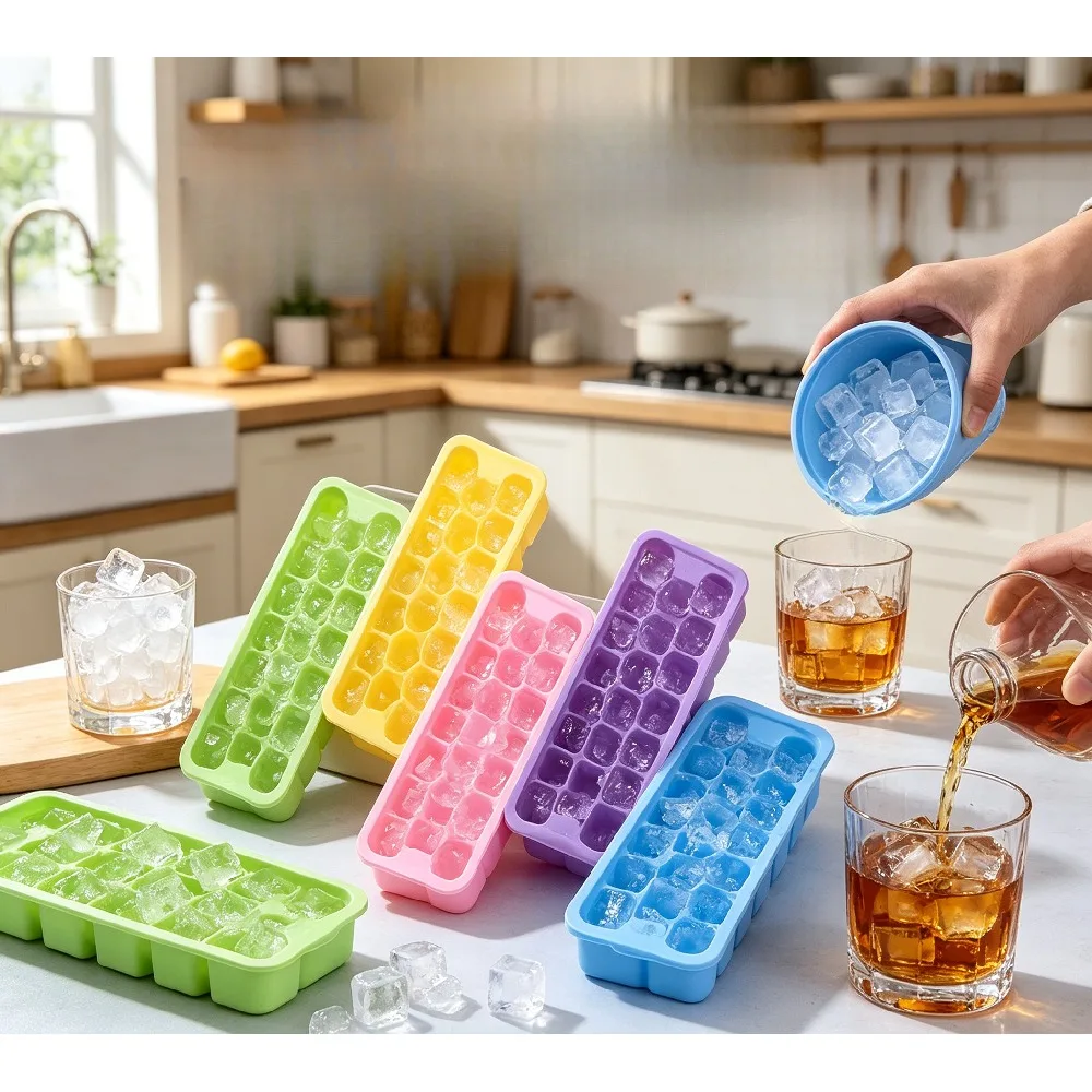 1 Pack Honeycomb Ice Cube Tray, 20 Cavity Flexible Silicone Ice Cube Mold, Easy Release Stackable Ice Maker Tray for Whiskey Cocktail Juice Freezer