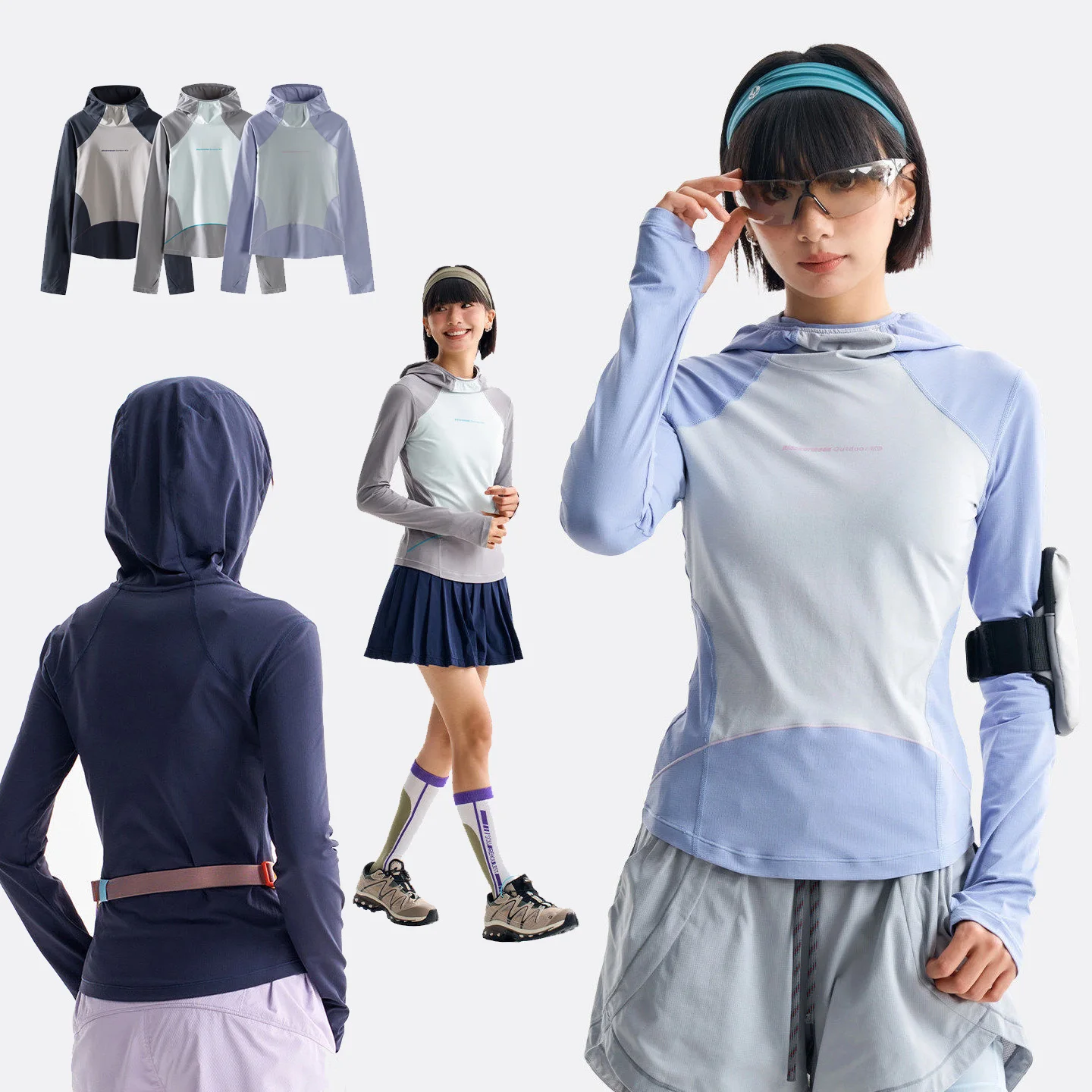 Splice Hooded Long Sleeve T-shirt Women Yoga Outdoor Fitness Running Quick Dry Slim Sports Skin T Shirts Hot Girl Tshirt Tops