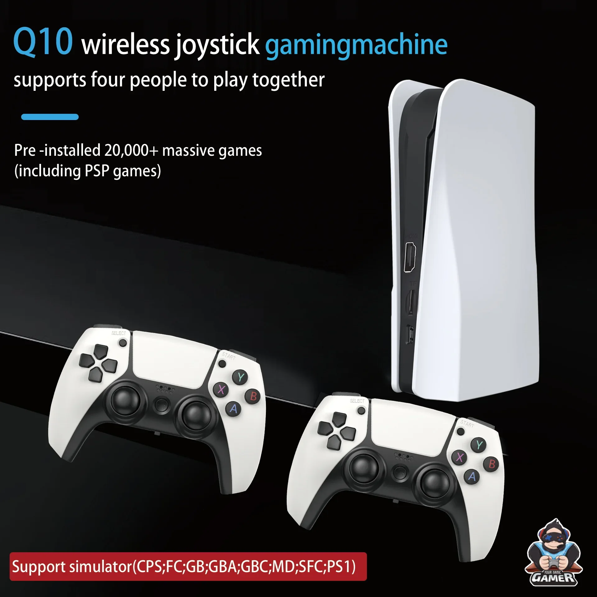 Hot Q10 3D Game Stick 64G 128G Video console retro 4K home game console 2.4G doubles Wireless game controller supporting For PSP - Image 3
