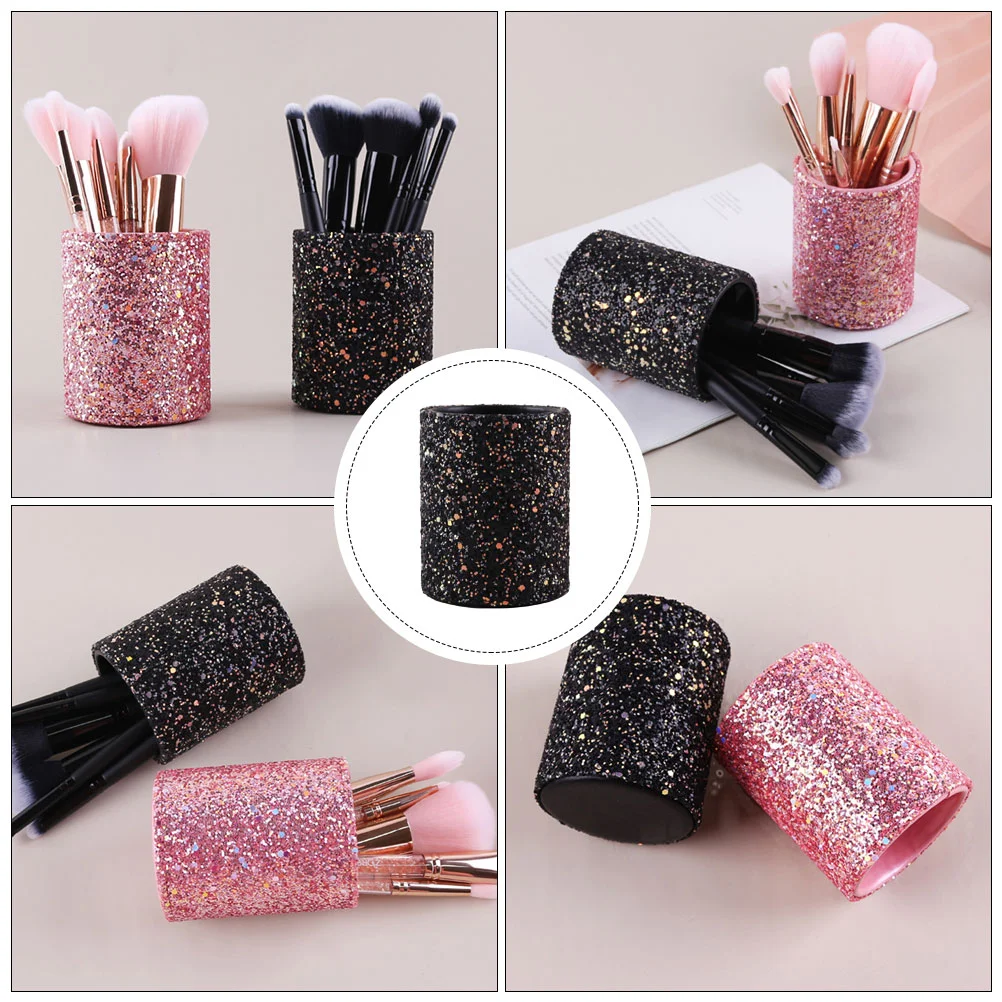 Makeup Brush Bucket Craft Pen Holder Thickened Pencil Case Container Pu Tool Organizer Practical