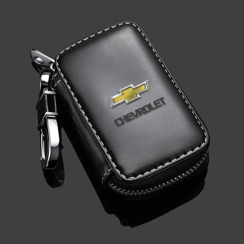 Leather Car Key Holder Car Keychain Bag Organizer Car Key Case For Chevrolet Spark Silverado Trailblazer Cruze Captiva Lacetti