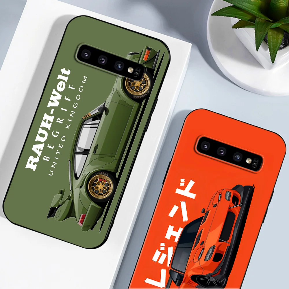 For Samsung Galaxy S10 Case For Samsung S10 Plus S10e Cover S10+ S10Plus S10 E SM-G973F black tpu case super cars cartoon