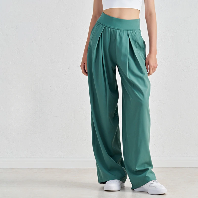 LEOSOXS Women's High Waist Yoga Pants Hanging Wide Leg Loose Casual Pants Women's Sports Pants Fitness Running Gym Elastic Pants
