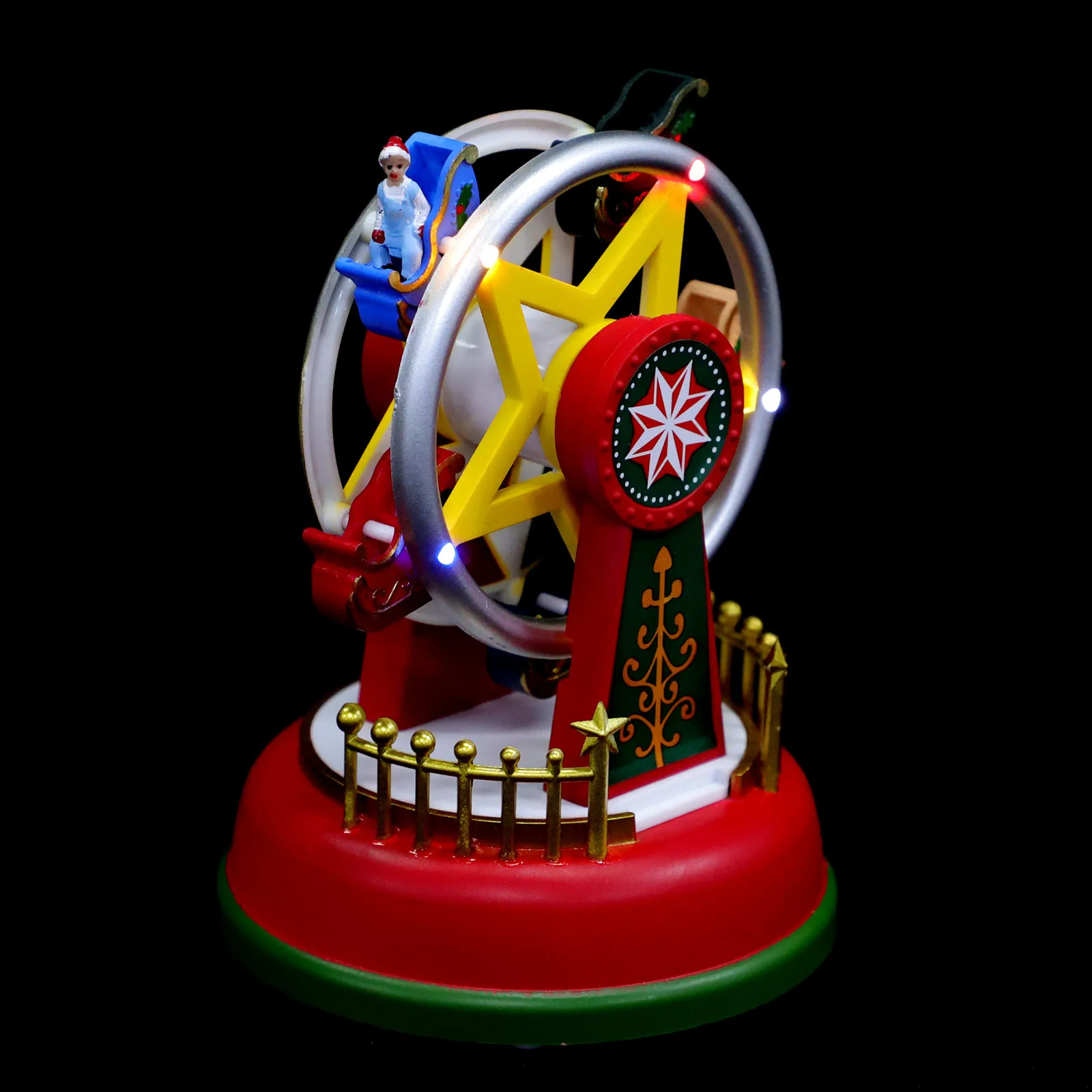 

Ferris Wheel Music Box Decorative naments Desktop Christmas Xmas Gifts Kids Toy Plastic Adorn Home Melody Box Fashion Design
