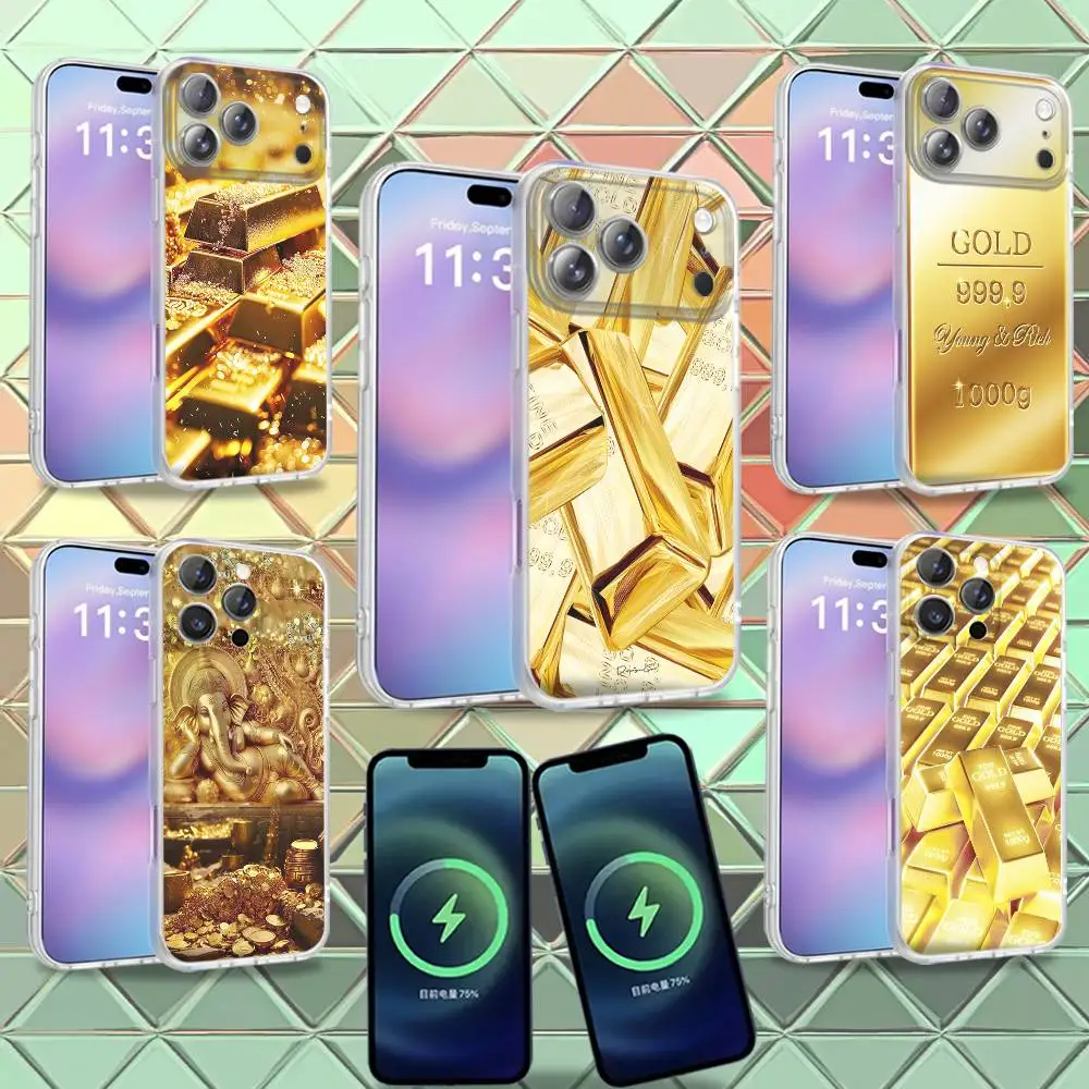 Money Gold Art For iPhone 17,12,11,14,13,15,16,Plus,Air,Pro,Max,E,Mini for Magsafe Magnetic Frosted Phone Case