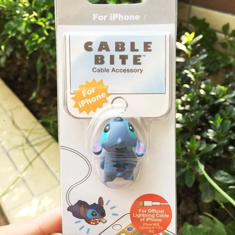 Creativo Disney Stitch Paperino Figura Anime Cartoon Caricatore del telefono Protezione del cavo Linea dati USB Copertura di protezione della testa Regalo