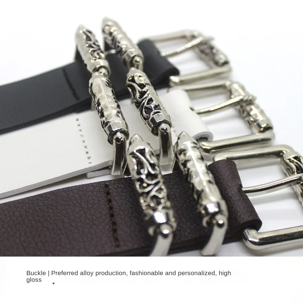 Новый ремень в стиле панк с металлической пряжкой, классический стиль, ретро пояс, джинсы, повседневный брючный ремень для женщин