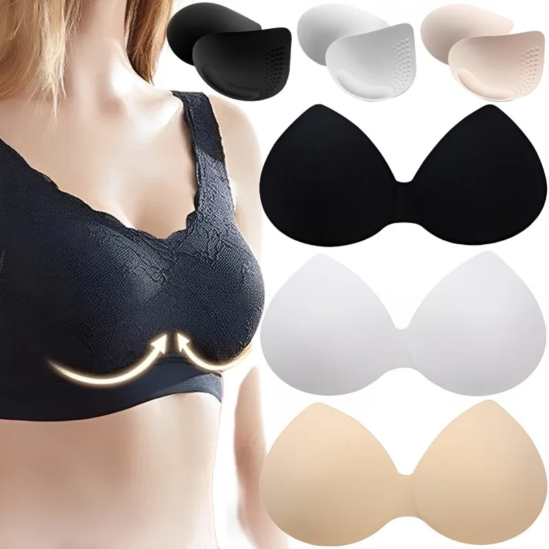 Water Drop Shape Removable Breathable Push Up Cups Inserts Breast Cushion Swimsuit Bikini Sports Women Latex Bra Pads Accessory