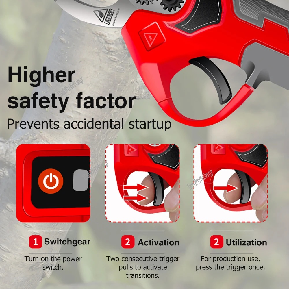 Electric Pruning Scissors Wireless Rechargeable Fruit Tree Shears Sharp Blade Garden Branch Cutting Power Pruner