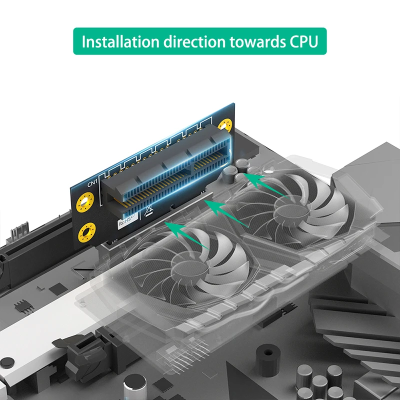 32 мм PCIE X4 3,0 90 градусов обратный штекер-гнездо Райзер карта PCI Express 4X до 4X преобразователь карты адаптер Райзер плата для сервера 1U