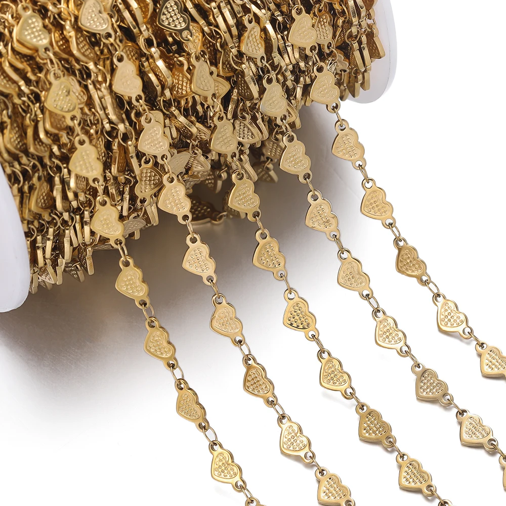 1m roestvrijstalen handgemaakte ketting reliëf ster maan hartvormige schakelkettingen voor doe-het-zelf armband taille ketting sieraden maken ketting