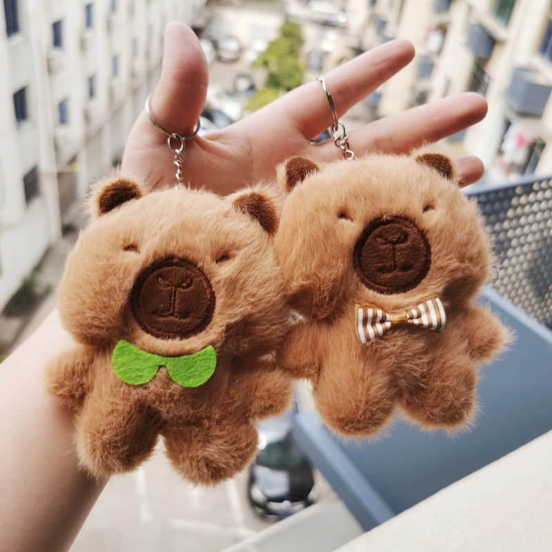 Cartoon Capybara Plush Doll Toy Keychain Pendant Backpacks Hangings Decoration Gifts