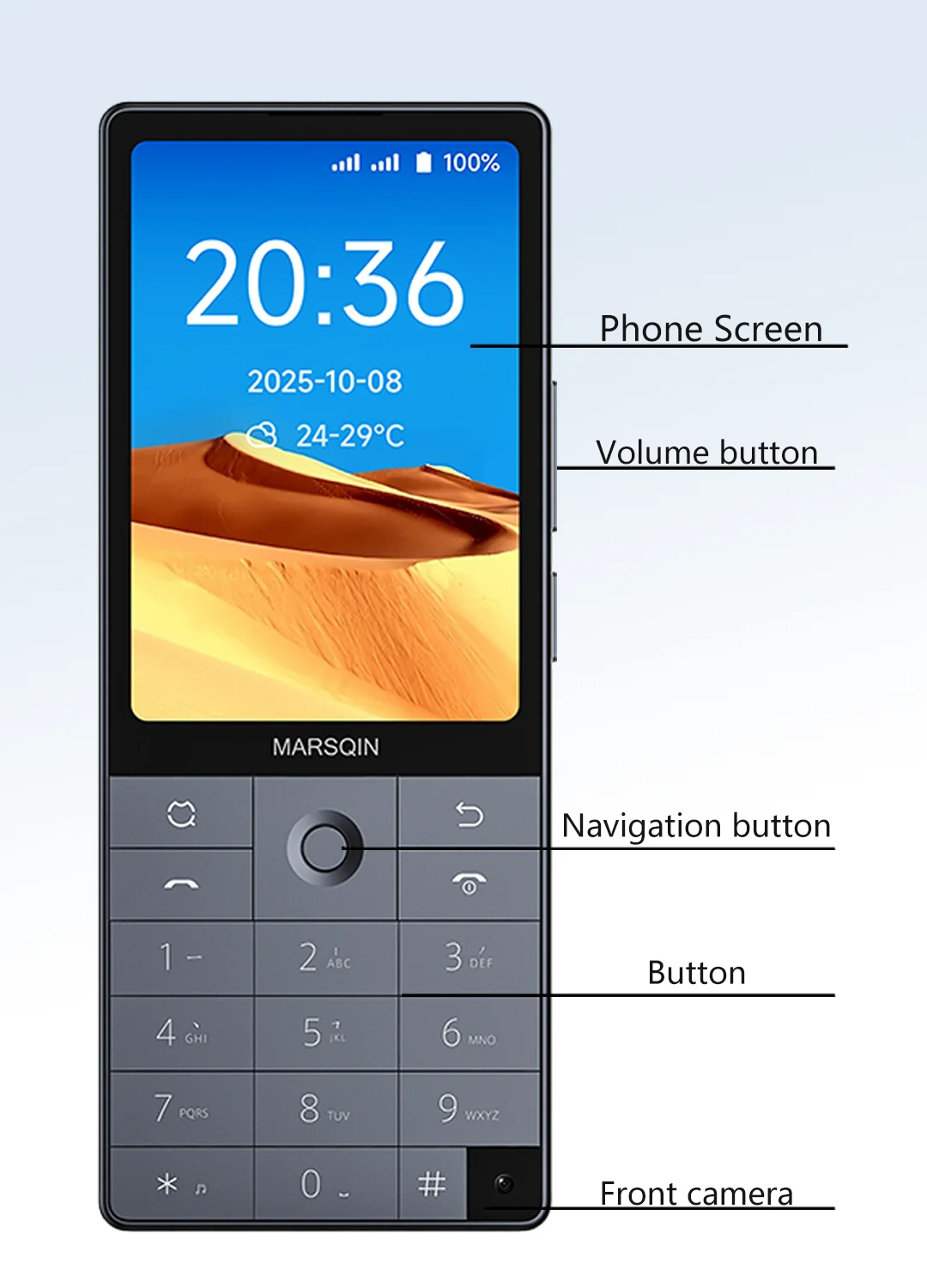 New Qin Smart Phone F25,Google Play,Android 14,Dual SIM Cards,6GB+128GB,2700mAh,WIFI Bluetooth,Touch 3.54Inch Screen,MTK8786