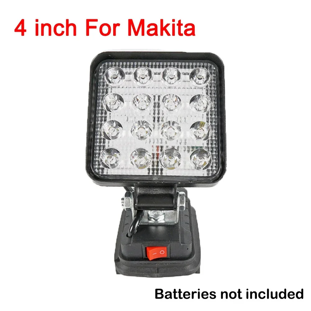 4In ไฟทำงาน LED ไฟฉายตั้งแคมป์แบบพกพาไฟฉายสปอตไลท์กลางแจ้งสำหรับ MAK!เครื่องมือฉุกเฉินแบตเตอรี่18V