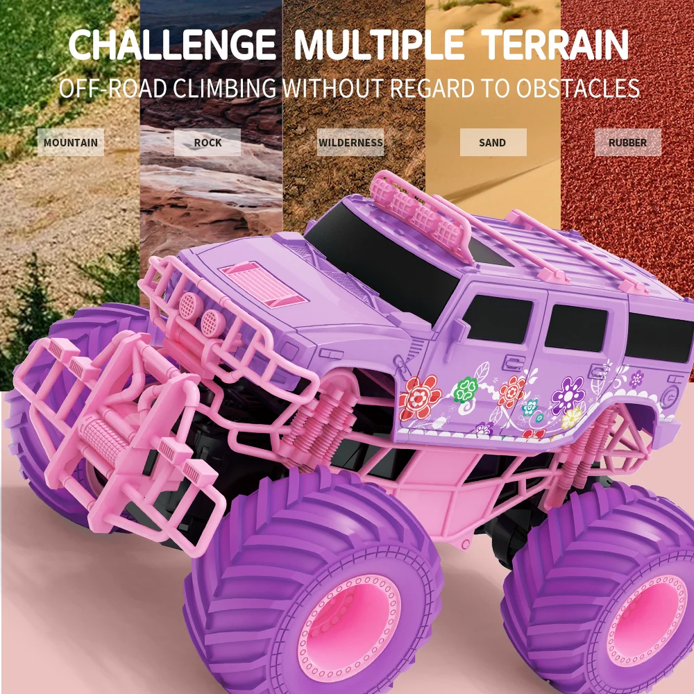 Purple Rc Car Toys for Boys Remote Control Climbing Truck Off-Road Vehicle Electric Cross-Country Model Children Christmas Gift