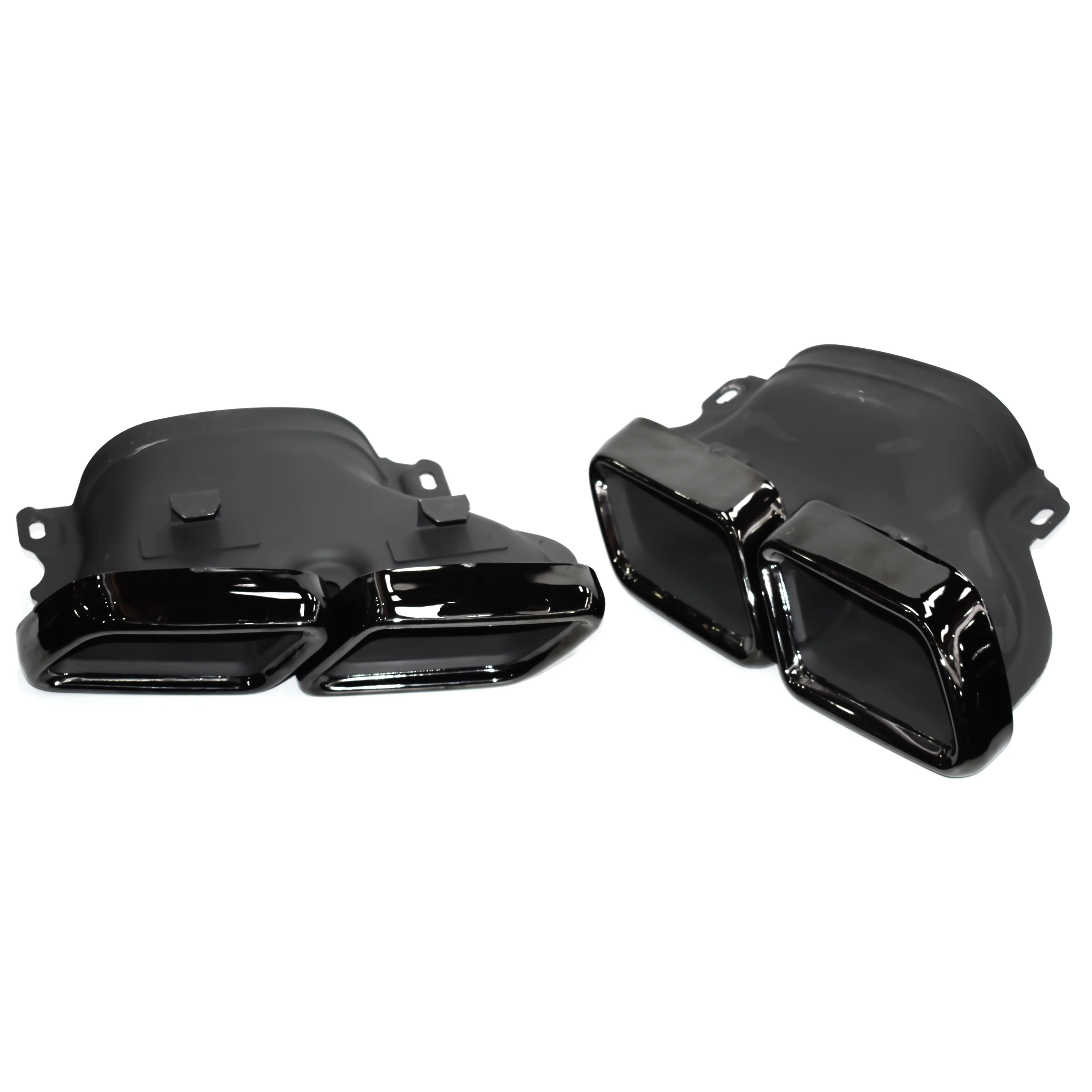 For 2015-2018 Merc edes-Be nz AMG C63 W205 Stainless Steel Silver Exhaust Tips 1.5mm Thick for C200 C300 C260 C180 Models