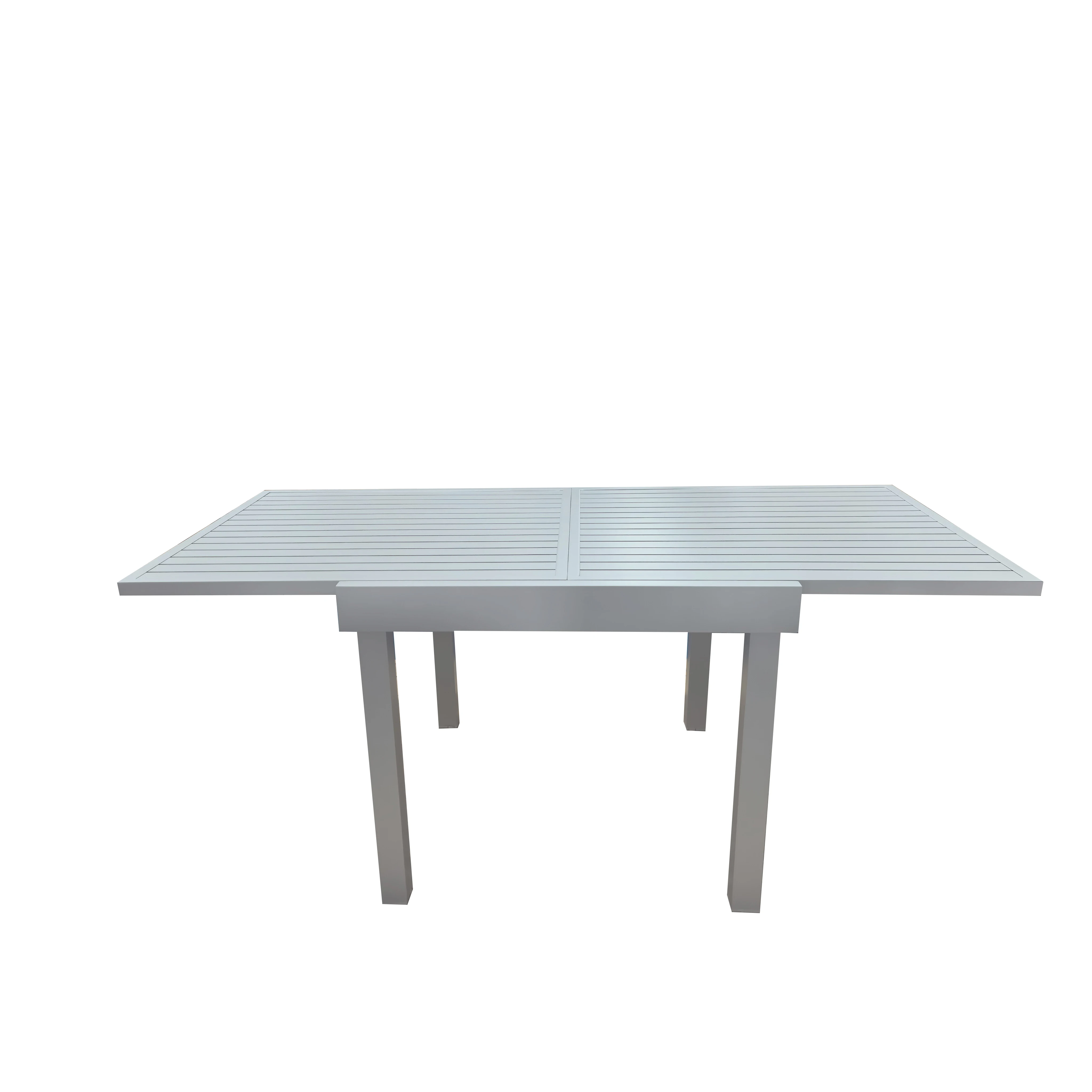 

Modern Design Aluminum Patio Dining Table with Extension Durable Metal Material for Hotel Outdoor Garden or Beach Use