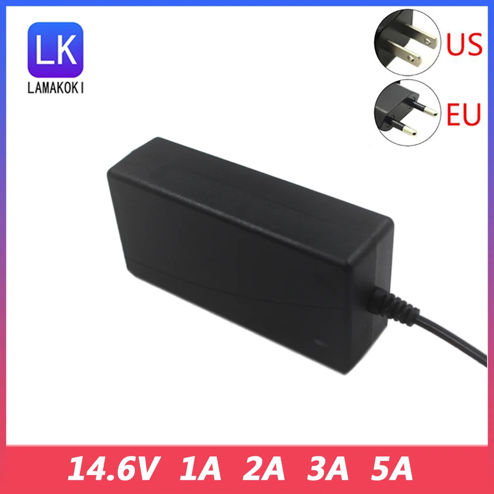 14.6V1A 14.6V2A 14.6V Smart Intelligent Charger 1A 2A for 4S 12.8V LiFe LiFePO4 Battery Pack EU/US Plug