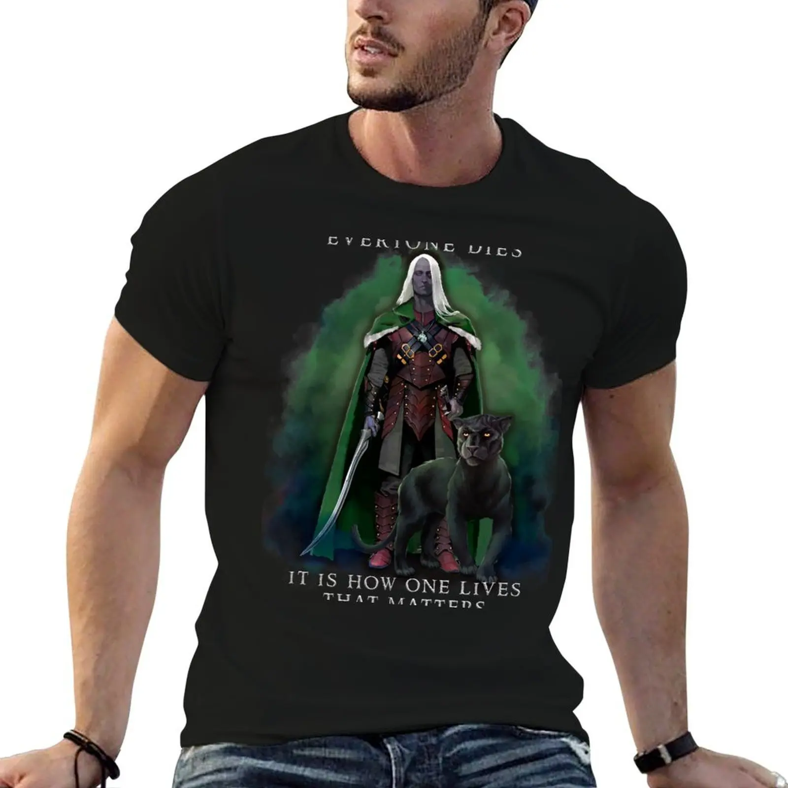 

Drizzt Do'Urden Drow Fighter 138 T-Shirt man t shirt designer essential t shirt man t shirt cotton T-Shirt