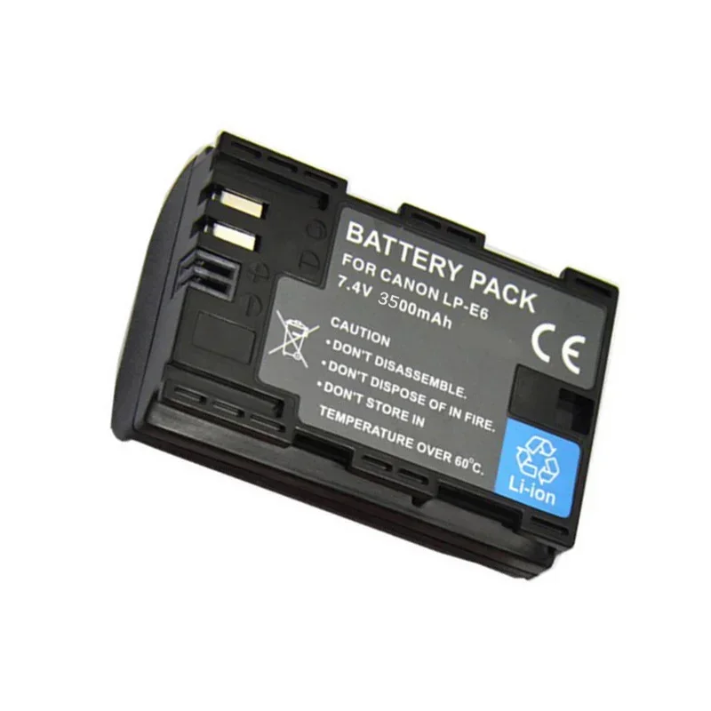 3500mAh LP E6 LPE6 LP-E6 E6N Battery or LED Dual Charger For Canon EOS 5DS R 5D Mark II 5D Mark III 6D 7D 70D 80D Camera