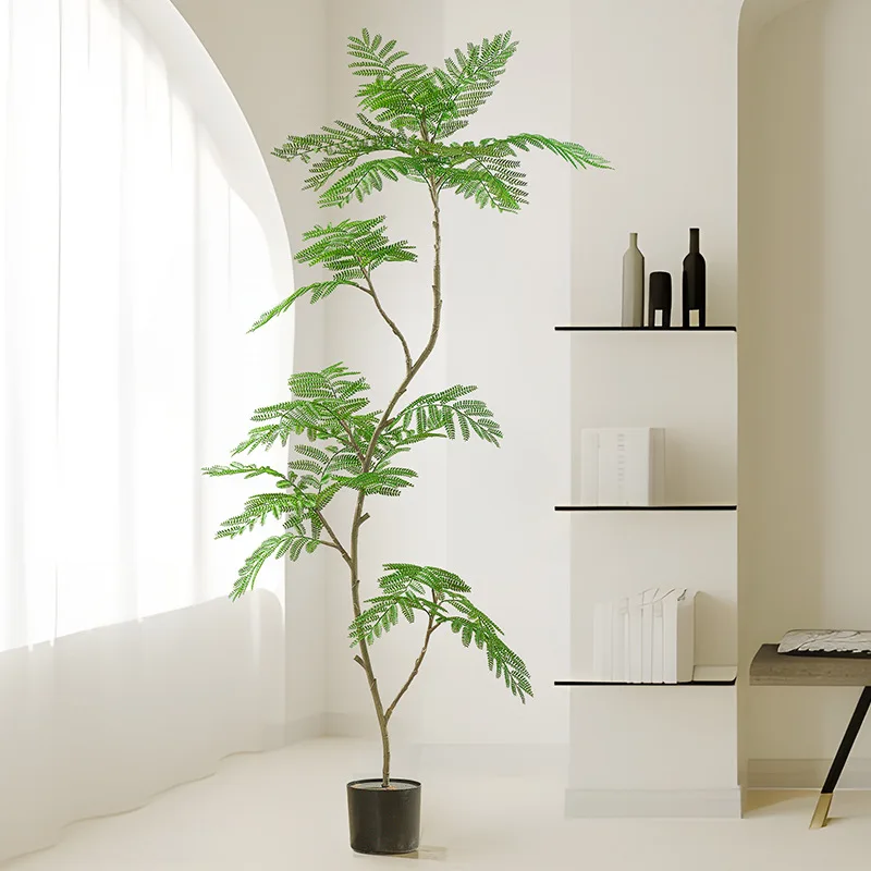 Simulation green plant Jacaranda immortal plant fake tree potted indoor living room decoration ornaments simulation tree