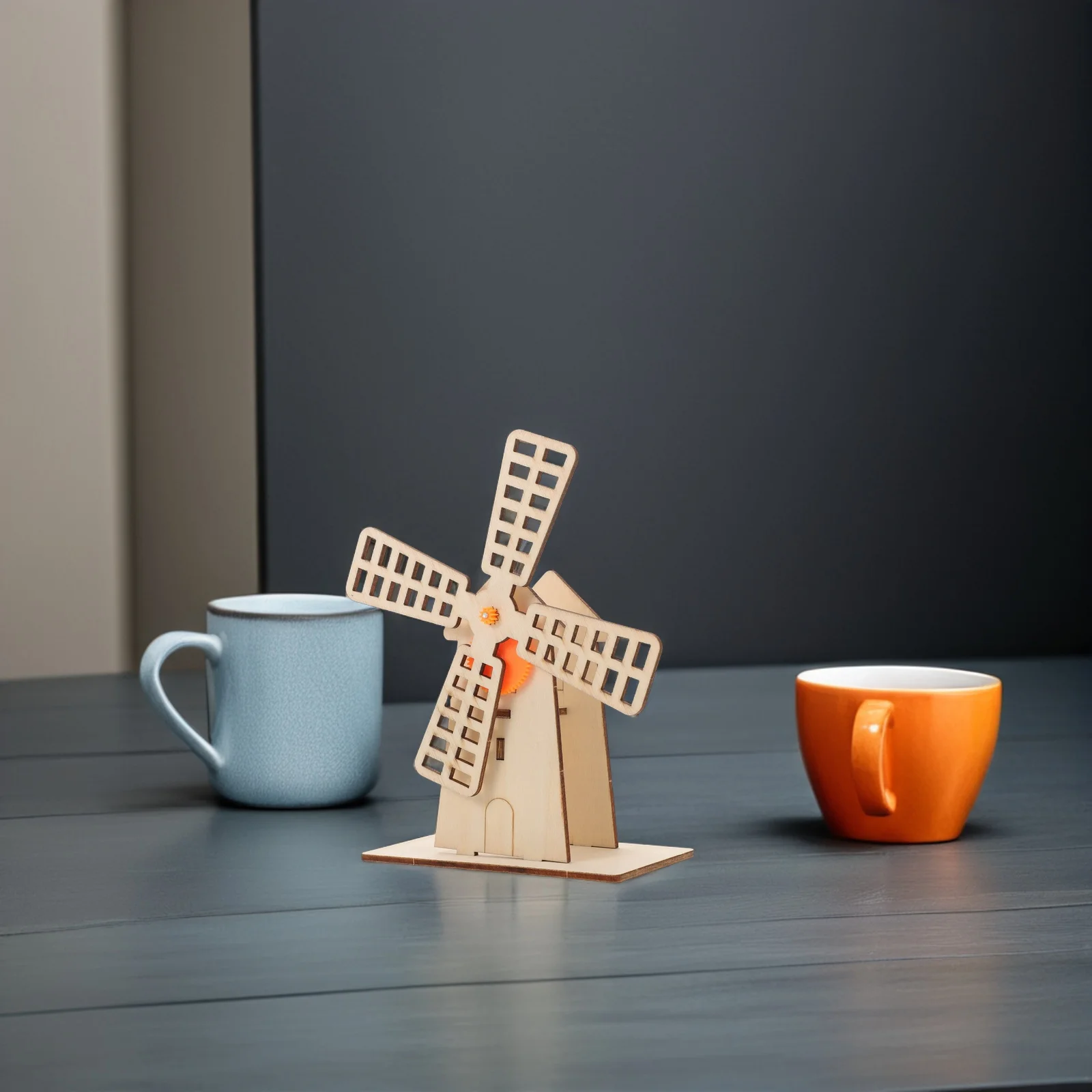 1 Juego de experimentos científicos de tallo, conjunto de molino de viento giratorio DIY, Kit de madera para niños, transmisión de engranajes de turbina eólica, molino de viento de madera