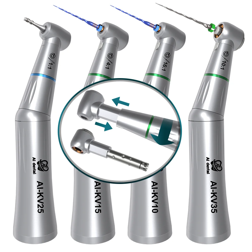 

AI-KV Dental Original Non-optic Kvo-Type Connector Contra Angle Low Speed Handpiece Micromotor with Removable Head New Arrival