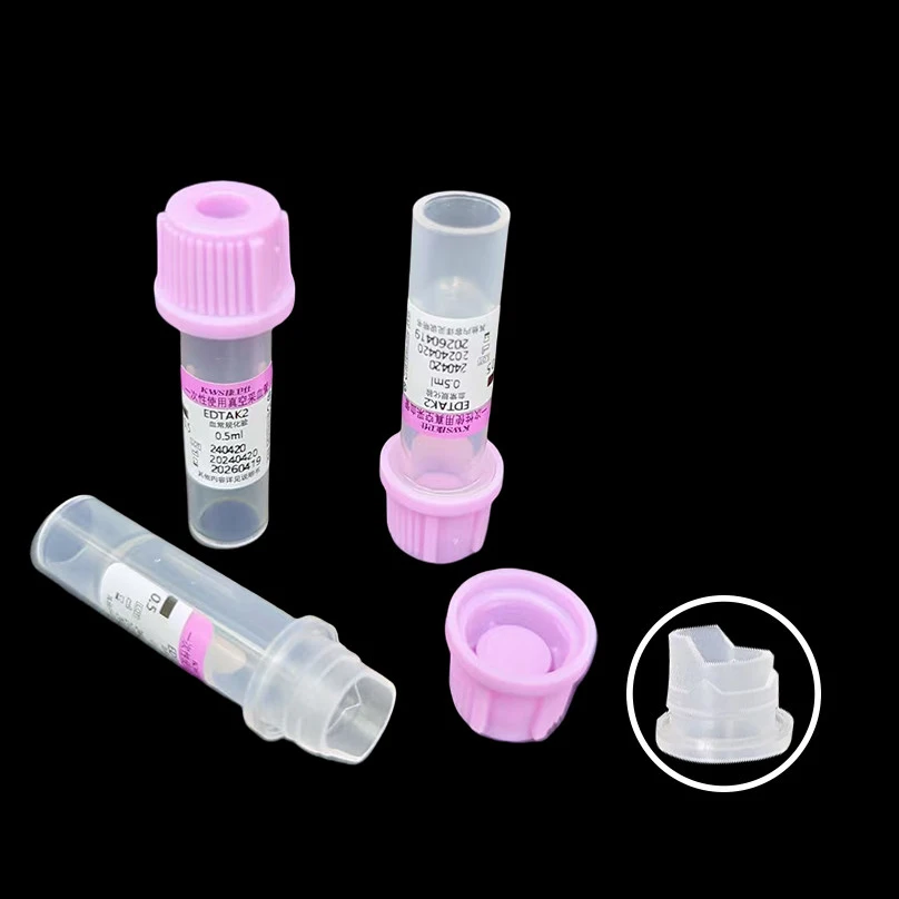 Sterylne probówki do pobierania mikropróbek krwi EDTA K2 K3 0,5 ml 1 ml, plastikowe, jednorazowe probówki do testów z heparyną, litem i sodem, 100 sztuk — zdjęcie produktu 6