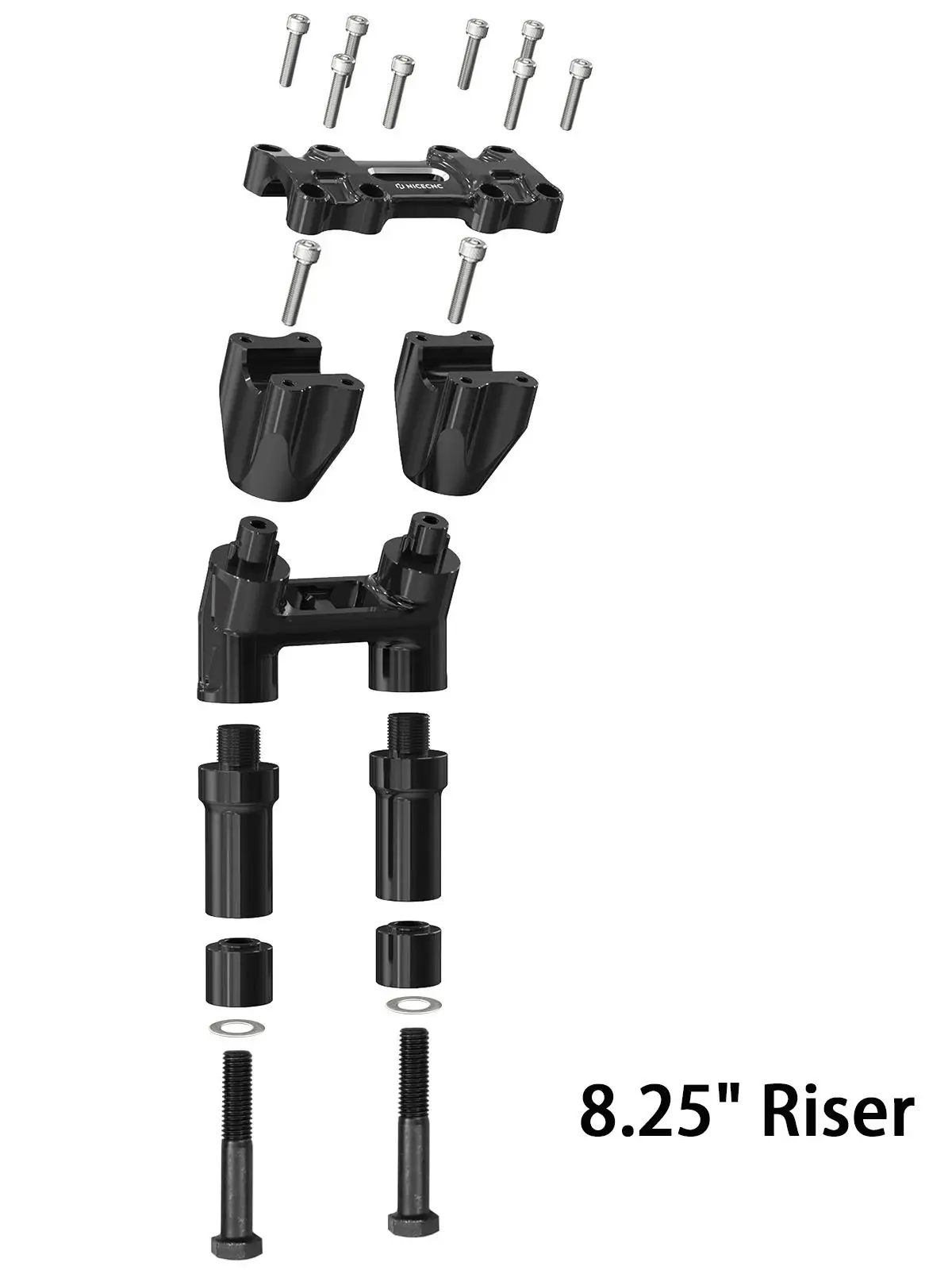 Kickback Stuur Riser 8 "/7"/6 "/5" Voor Harley Sportster Iron 883 1200 XL883R XL883L XL883P XR1200X XL1200T XL1200R XL1200N - afbeelding 2