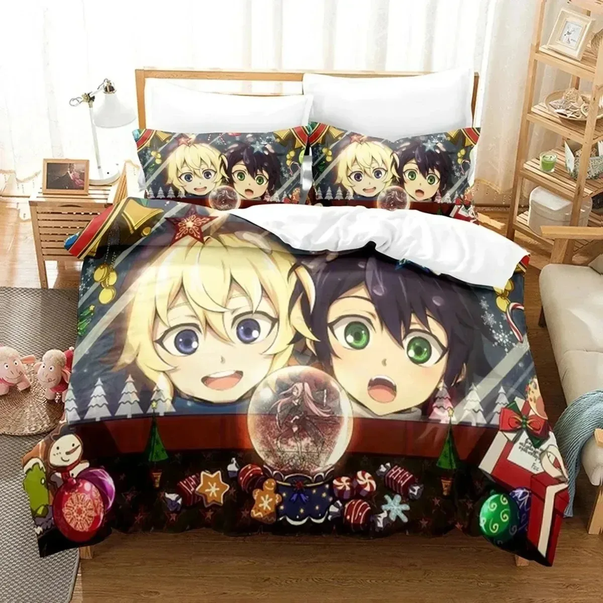 Anime Seraph of the End Mikaela Bedding Set Boys Girls Twin Queen Size Duvet Cover Pillowcase Bed Boys Adult Home Textileextile