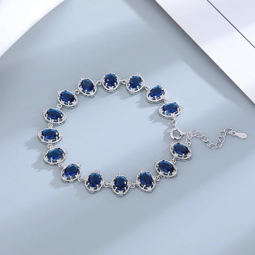 أساور روبي حمراء أنثى ريال S925 سوار من الأحجار الكريمة الفضية لهدية عيد ميلاد الطالب