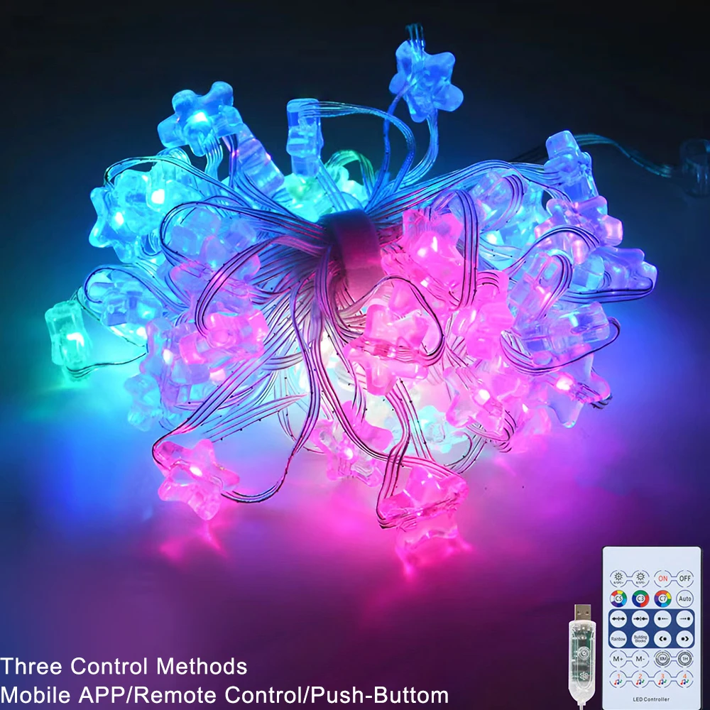 أضواء Dreamcolor USB الجنية، 10M 66LED، التحكم عن بعد/الطبيق، أضواء سلسلة ذكية متغيرة الألوان لديكور حفلات عيد الميلاد المنزلية #1