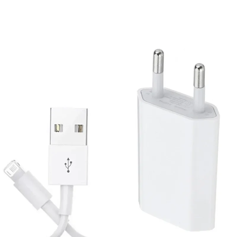 USB Wall Charger For Apple iPhone 13 12 Mini 11 Pro X XS XR 6 6S SE 7 8 Plus 5 5C 5S Travel Adapter + 1m Cable Charge Line