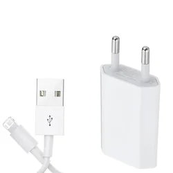 USB Wall Charger For Apple iPhone 13 12 Mini 11 Pro X XS XR 6 6S SE 7 8 Plus 5 5C 5S Travel Adapter + 1m Cable Charge Line