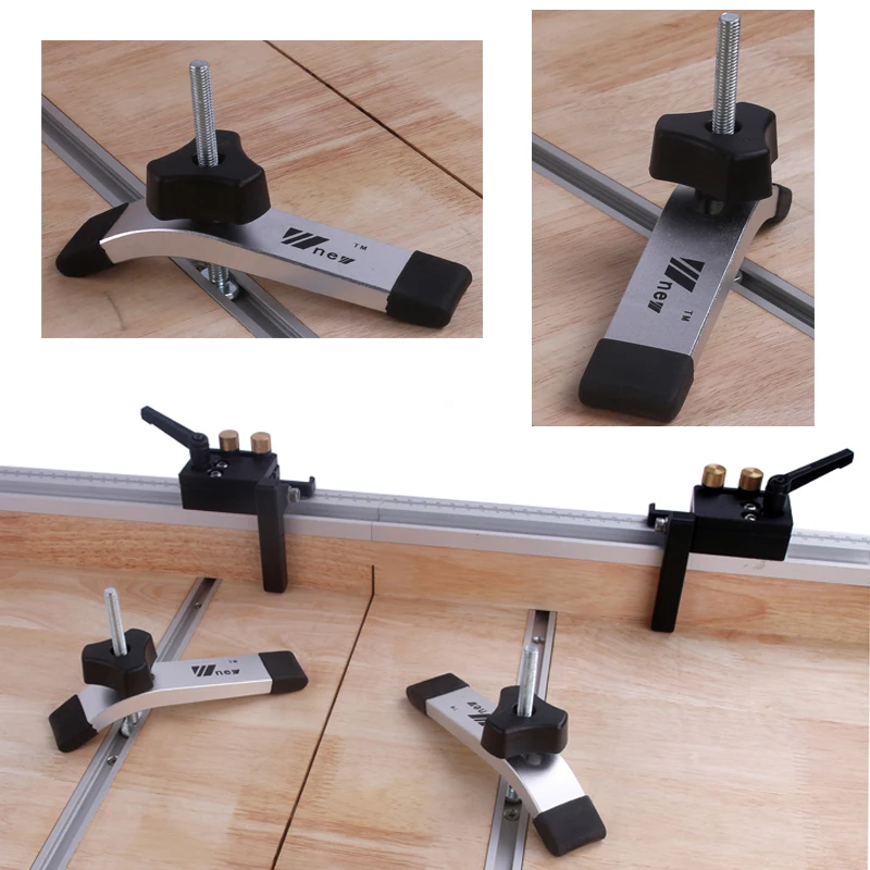 Woodworking Ruter Table T Track Metal Quick Acting Hold Down Clamp Set for T-Slot T-Track Home Woodworking Tool Accessories