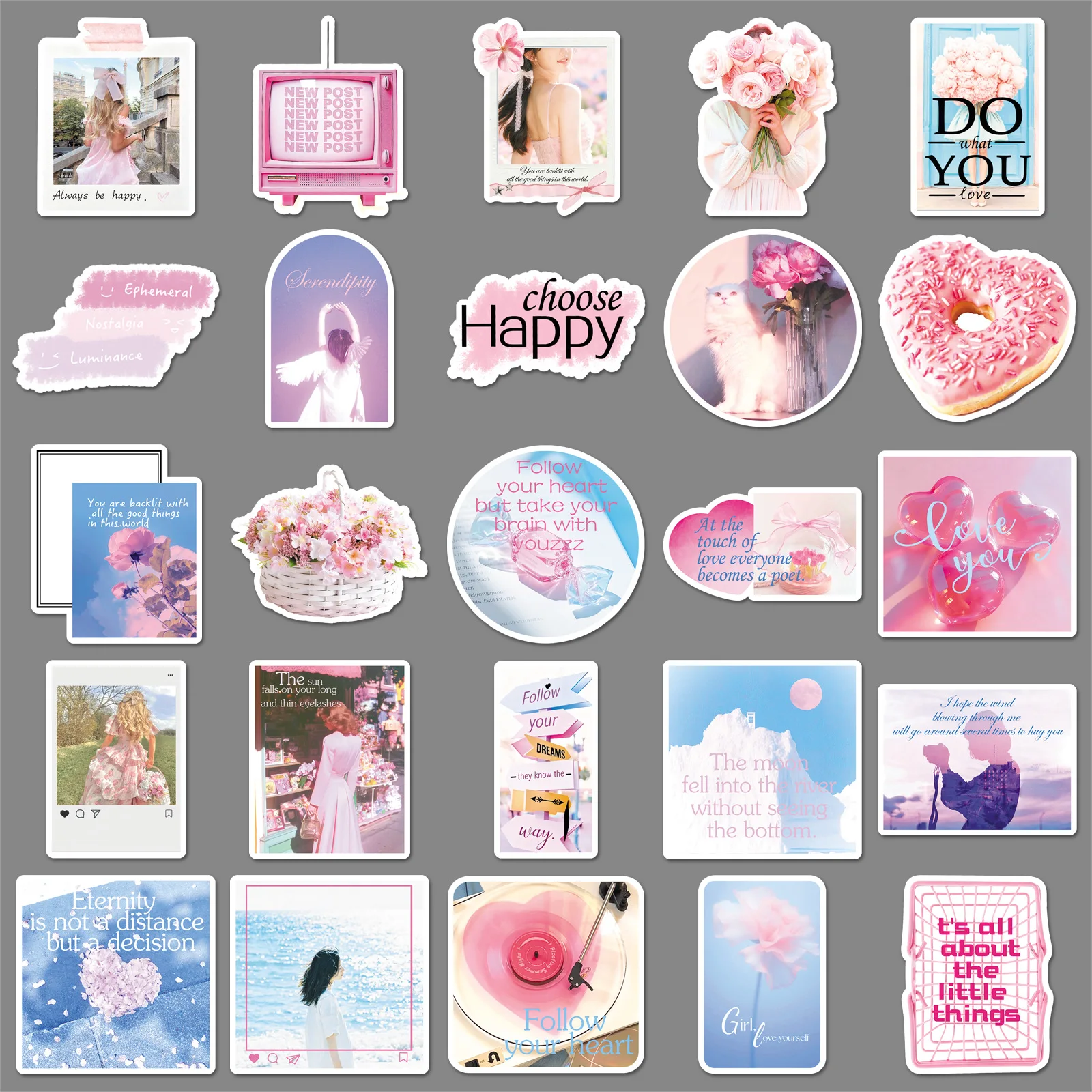 10/50 pçs rosa encontro ins estilo graffiti adesivos engraçado criativo dos desenhos animados decalque diy bagagem telefone guitarra copo clássico criança brinquedos