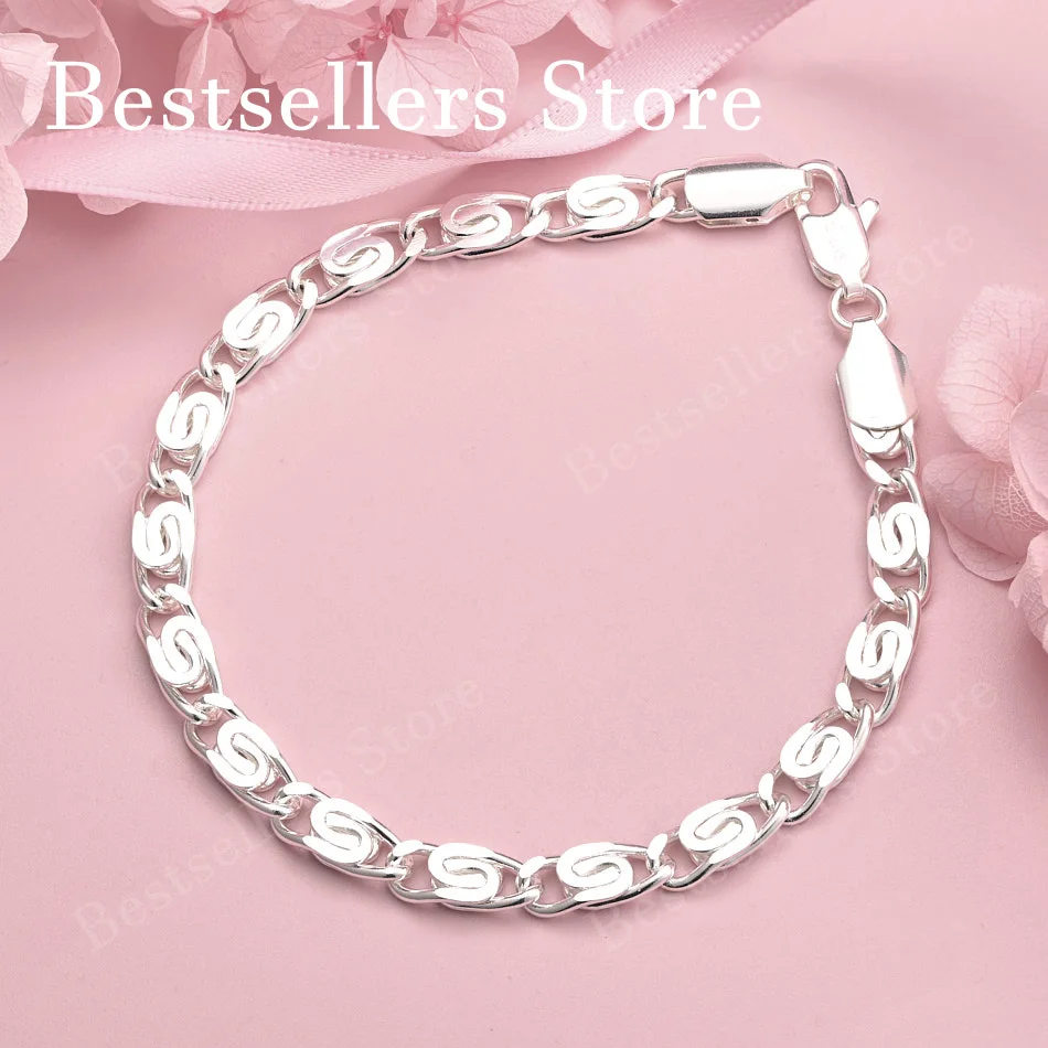 

Изысканный серебряный браслет из стерлингового серебра 925 пробы с узором «Благоприятные облака», 8 дюймов, для женщин, модный подарок для вечеринки, ювелирное украшение