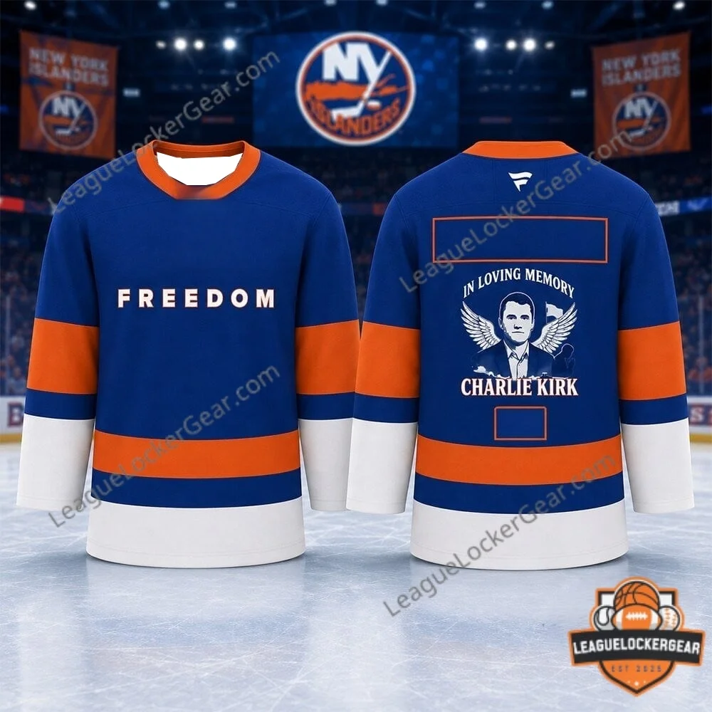 2026 Stripe Charlie Kirk in Loving Memory Freedom Memorial Ice Hockey Jersey Y2K  T-shirt Suitable for Daily and Training Wear
