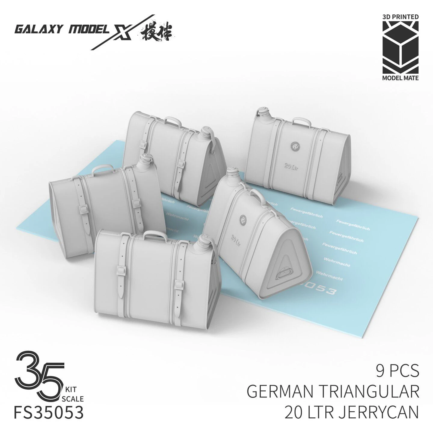 Galaxy 1/35 German Triangular 5L/10L/15L/20L Fuel Can Set Resin Parts for Military Diorama Model Scene Accessories Hobby Craft