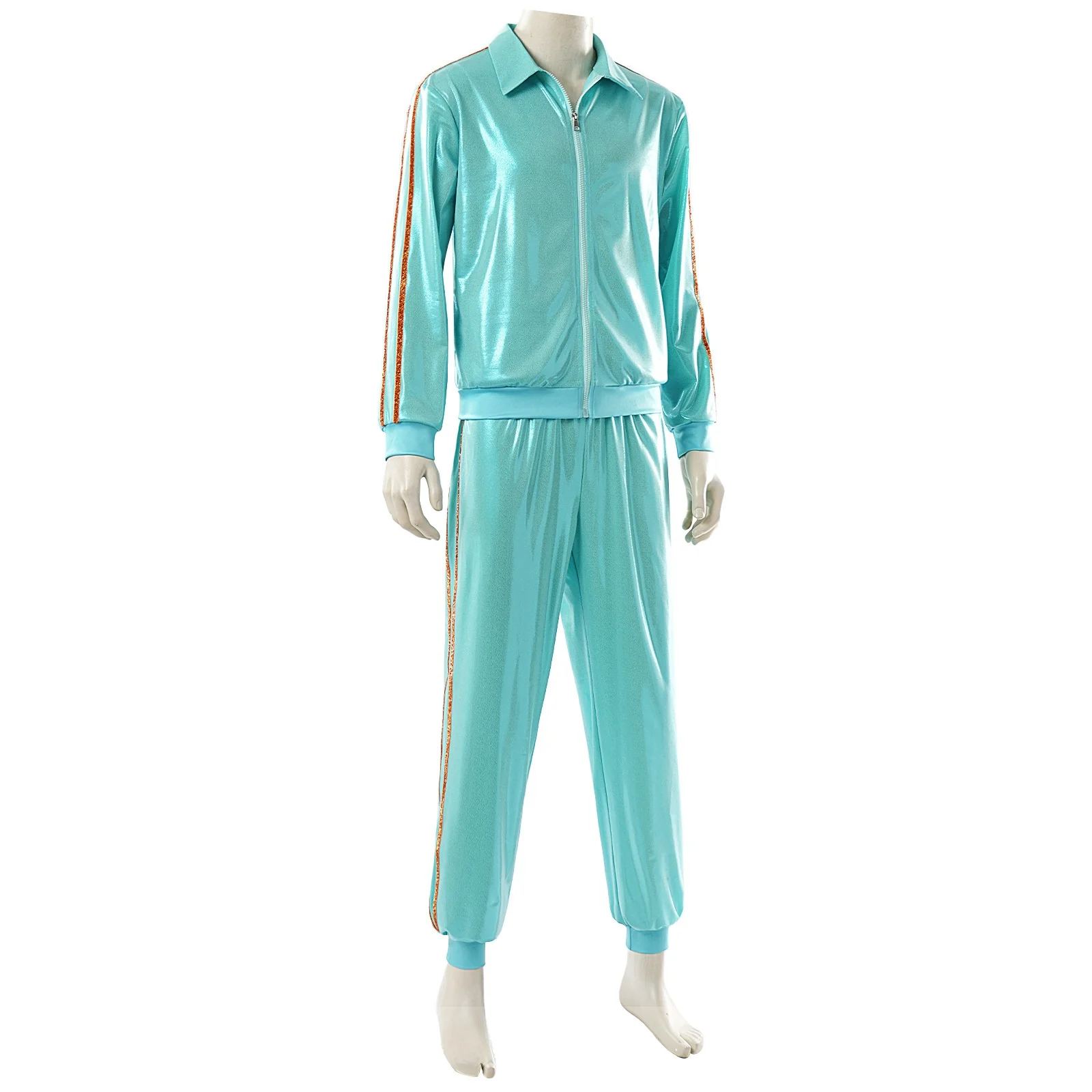 Halloween Green Sequin Sportswear Performance Costume Bright Sparkle Stage Outfit Cross-Border Work Women's Traditional Clothing