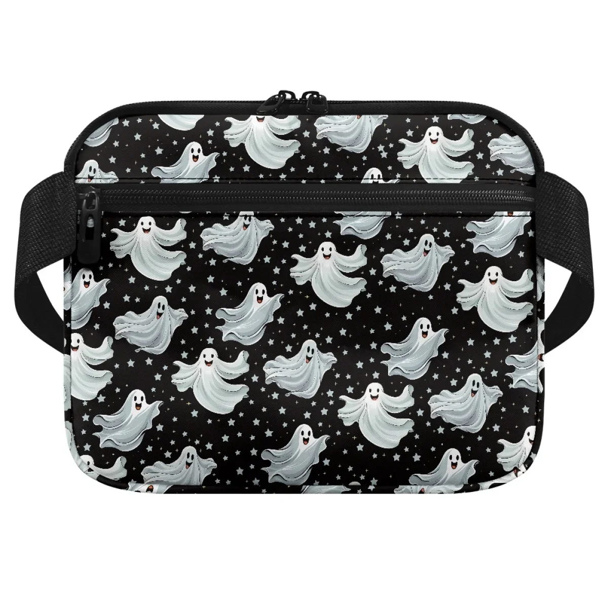 Ghost Fanny Pack para mulheres, portátil, ajuste de cuidados, design personalizado, organizador de zíper, sacos crossbody, ao ar livre, Halloween