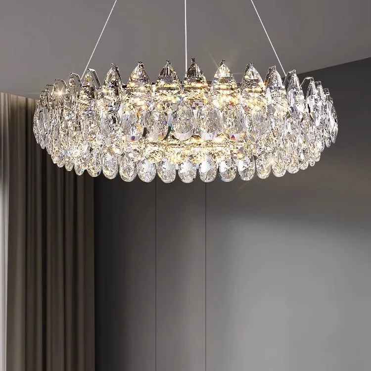 

Italian light luxury high-end living room lamp, modern simple atmosphere, designer creative luxury crystal chandelier