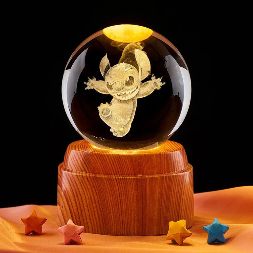 حار 6 سنتيمتر ثلاثية الأبعاد كريستال الكرة غرزة بيكاتشو قاعدة التناوب مع 6 سنتيمتر كريستال الكرة كوكب ليلة ضوء الليزر نحت هدايا الأطفال