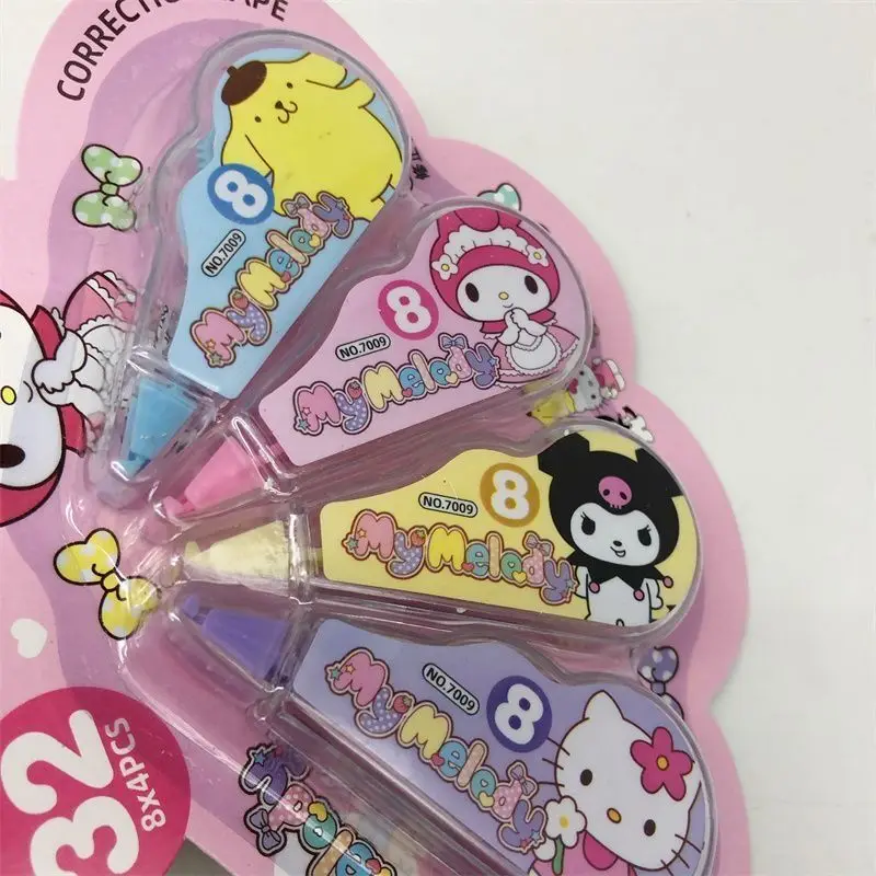 4 sztuk/zestaw artykuły papiernicze Kuromi Hello Kitty przybory szkolne Hello Kitty akcesoria biurko Kawaii rzeczy zestaw papeterii uczniów