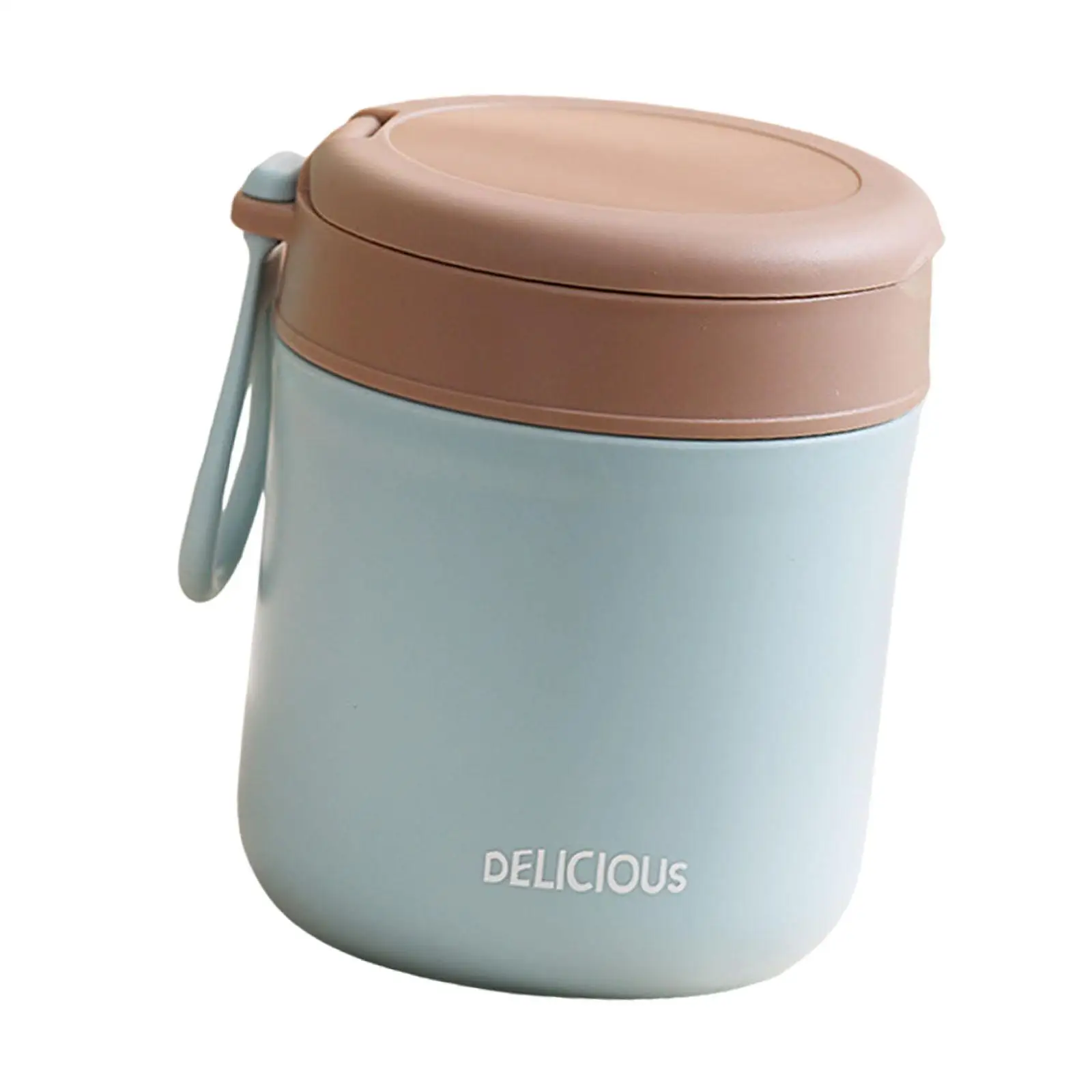Thermal Soup Cup with Lid Folding Spoon Stainless Steel Food Container Portable Heated Lunchbox for Work School Picnic