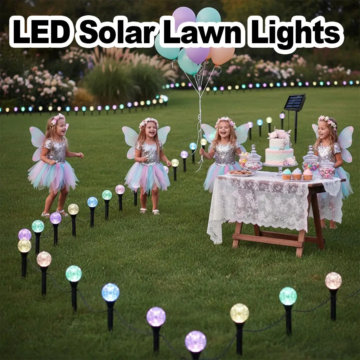 

Solar Led Bubble Ball Lawn Lights Landscape Lighting Lamp Decorative Yard Outdoor Walkway Colorful Driveway Warm White For Patio