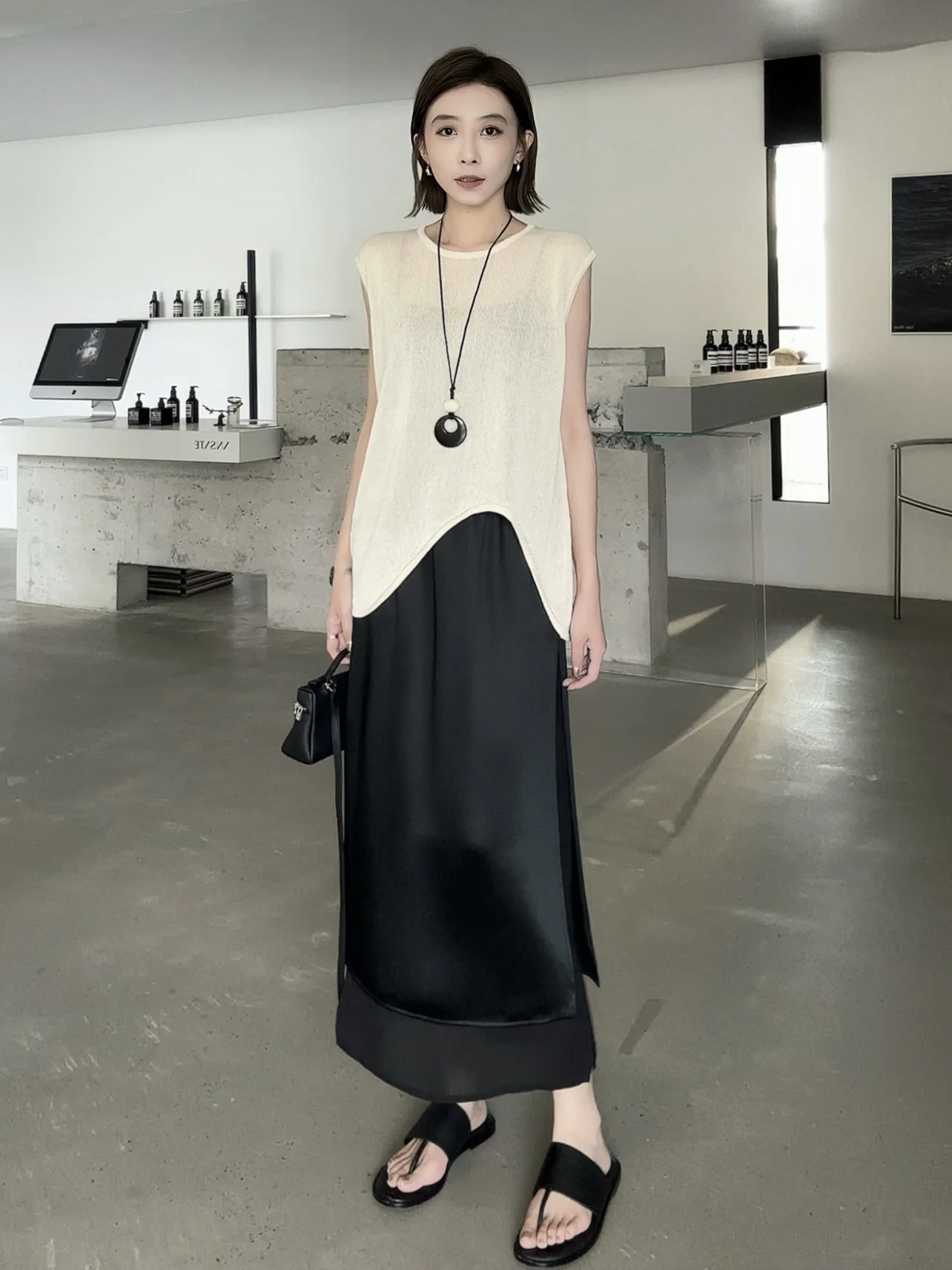 

Ele mat Draped Skirt Women's mid Waist A-Line Midi Skirt New Summer Collection Week