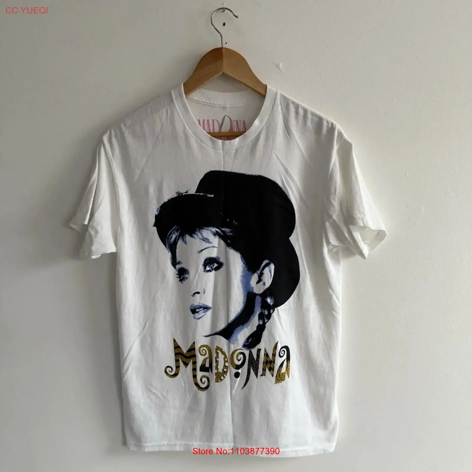 Camiseta Madonna The Celebration Tour 2023, talla pequeña, blanca, vintage, lavada, transpirable, informal, ligeramente estilo streetwear, con gráficos de moda